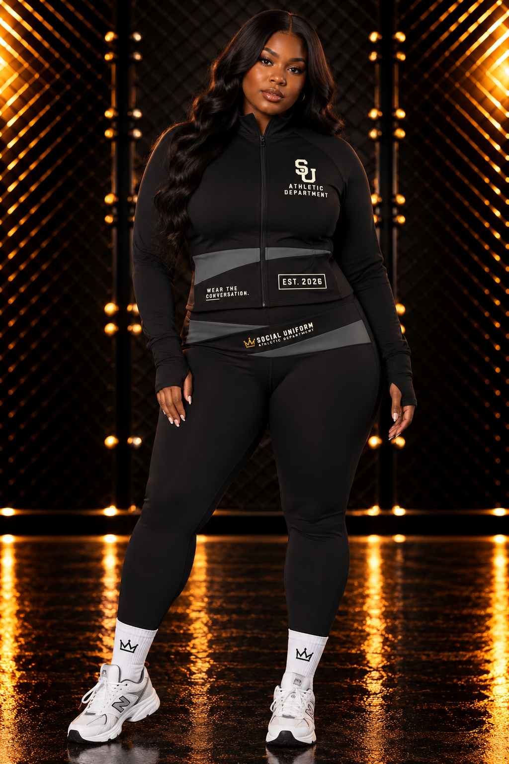 Social Uniform Women’s Cropped Fitted Track Jacket
