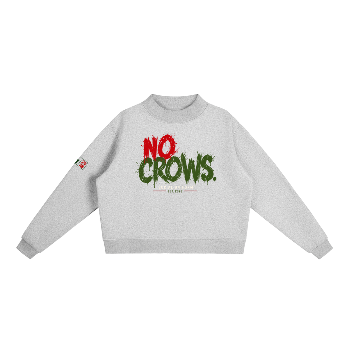 No Crows Oversized Fleece Crew