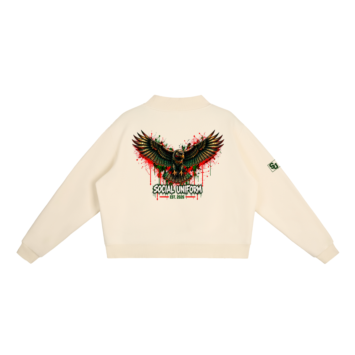 No Crows Oversized Fleece Crew