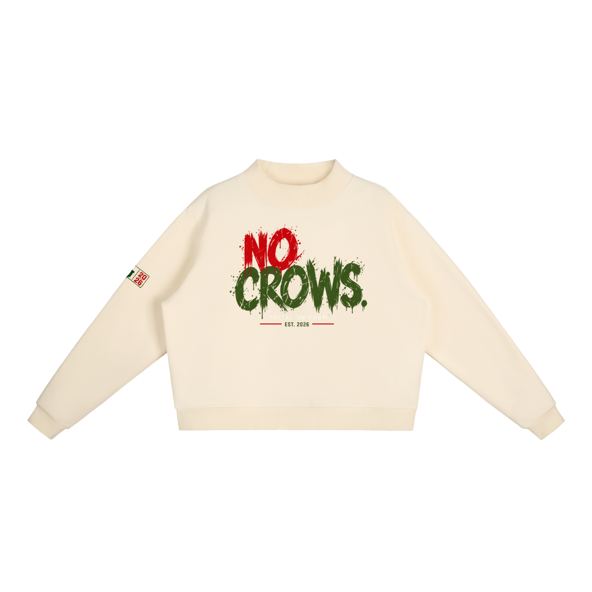 No Crows Oversized Fleece Crew