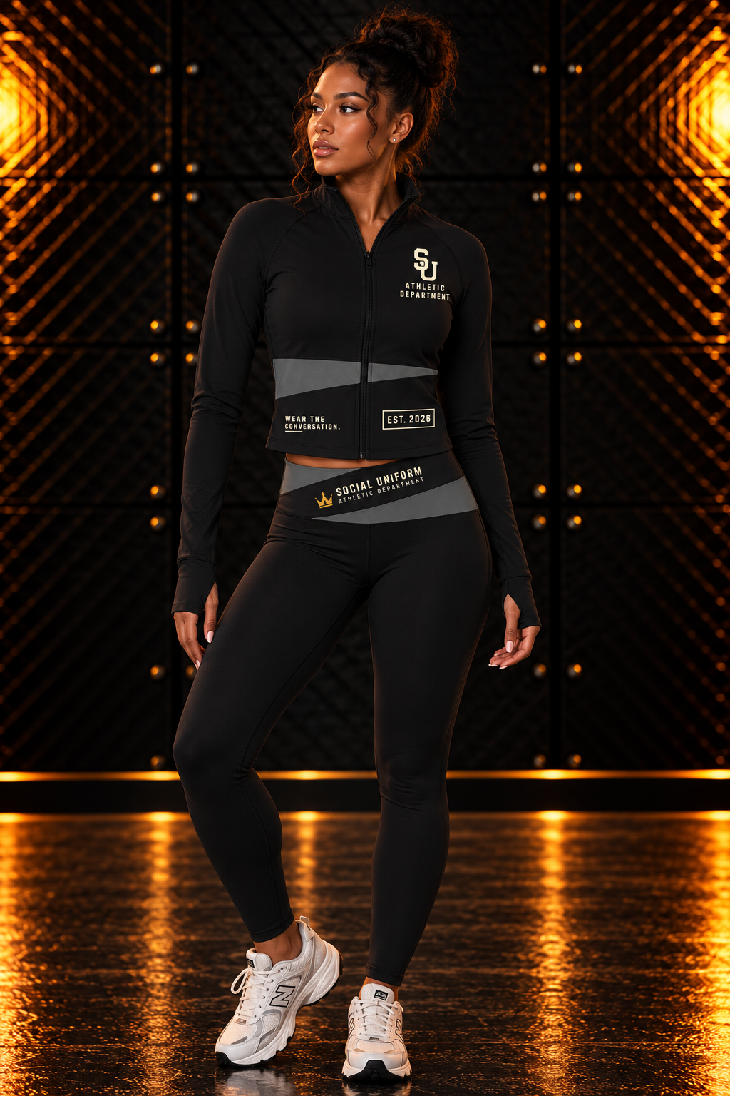 Social Uniform Women’s Cropped Fitted Track Jacket